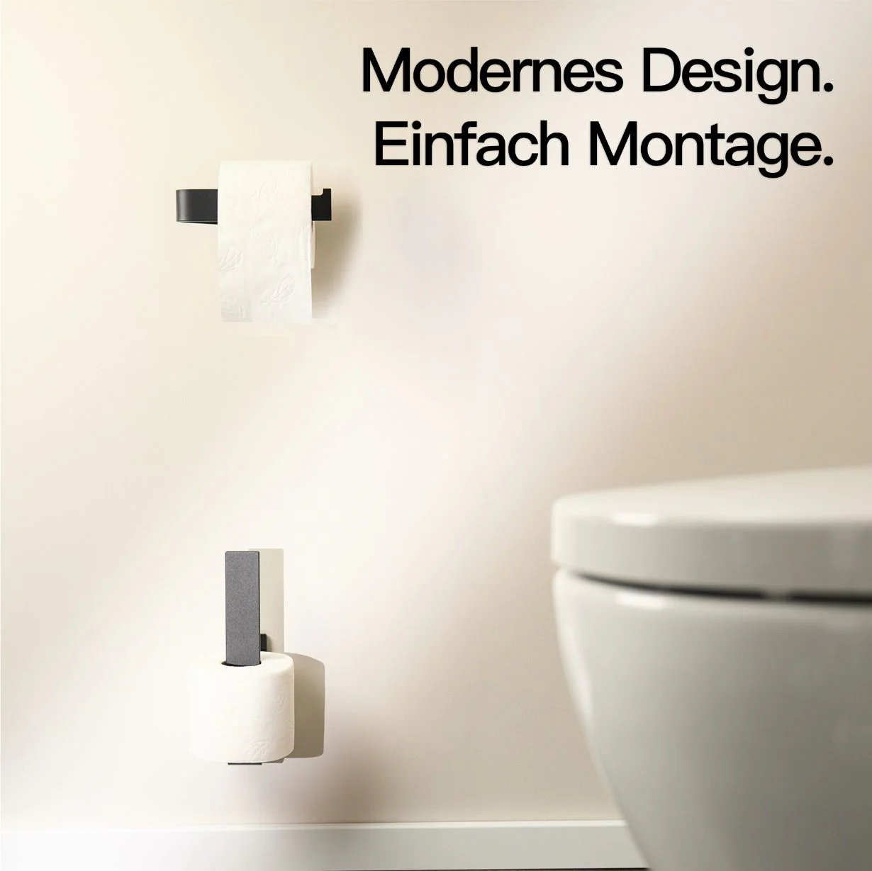 Ersatzrollenhalter ohne Bohren Schwarz - Image 3