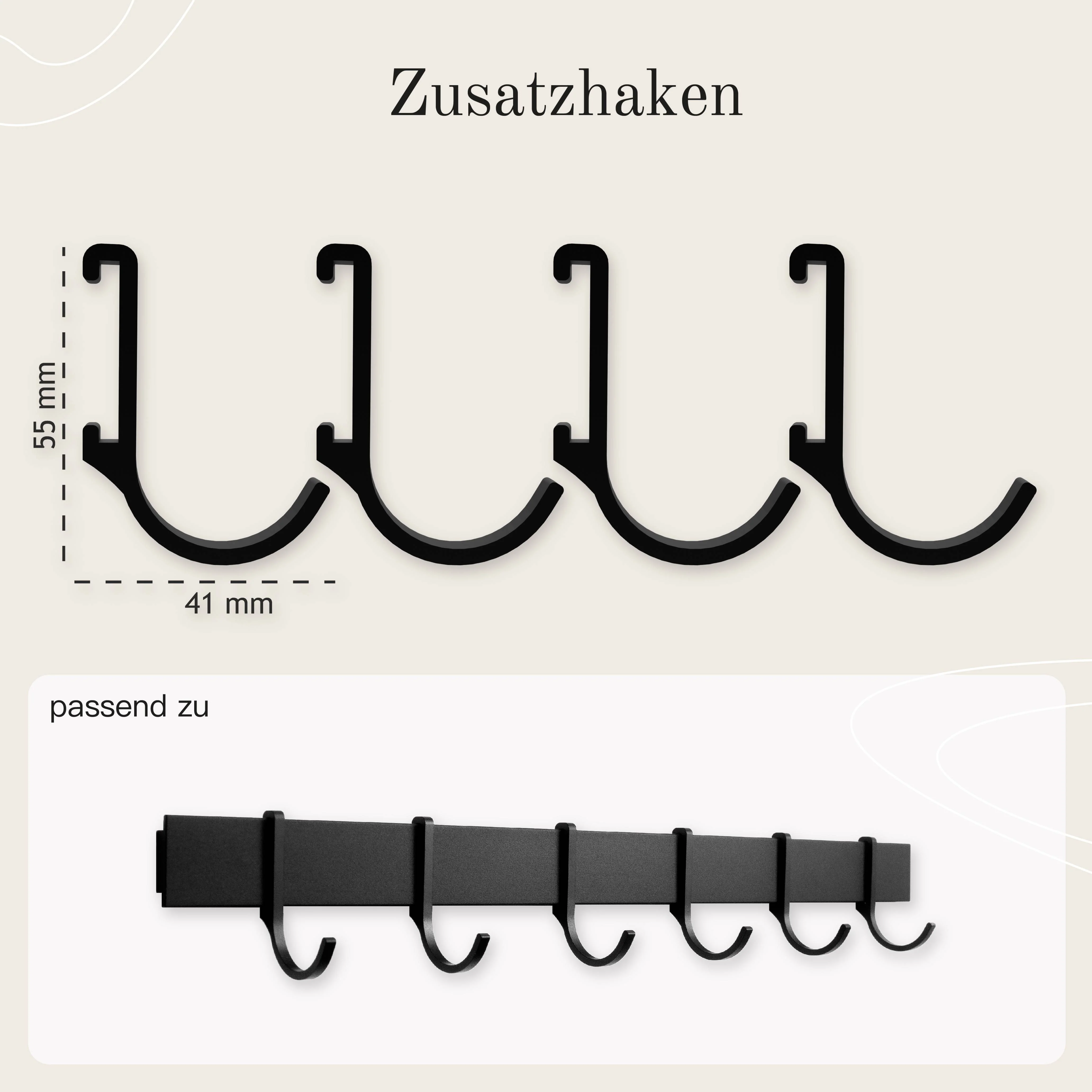 Hakenleiste Küchenleiste selbstklebend Schwarz - Image 9