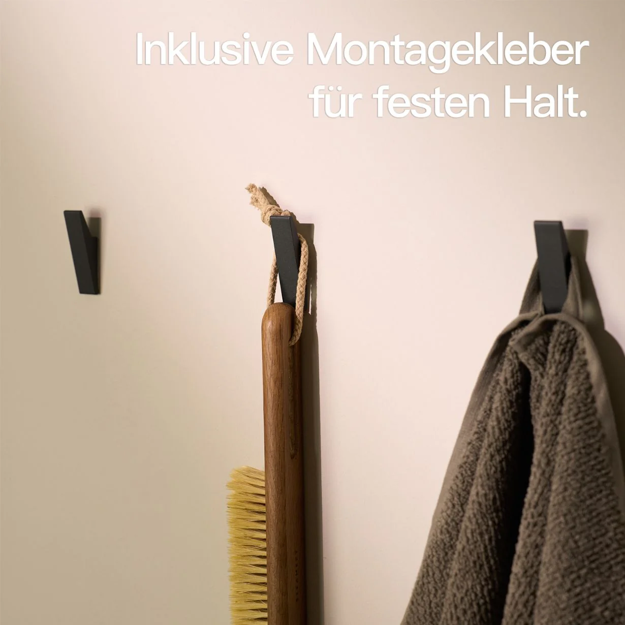 Klebehaken Schwarz (4 Stück) - Image 4