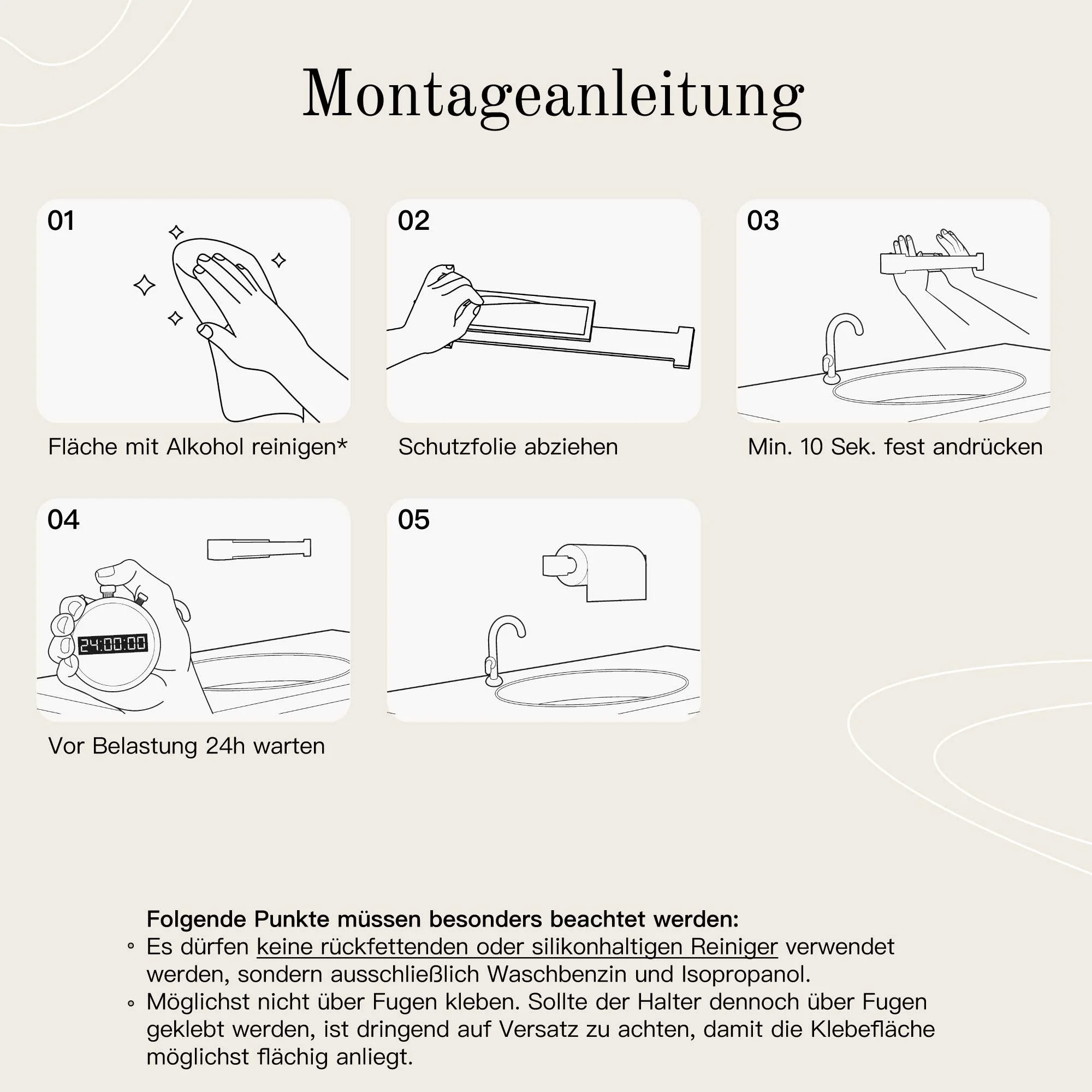 Küchenrollenhalter ohne Bohren Silber - Image 6