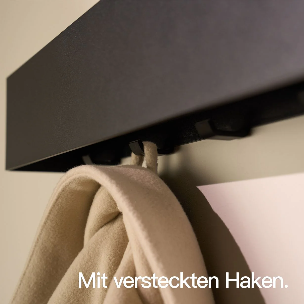 Minimalistische Wandgarderobe Schwarz - Image 10