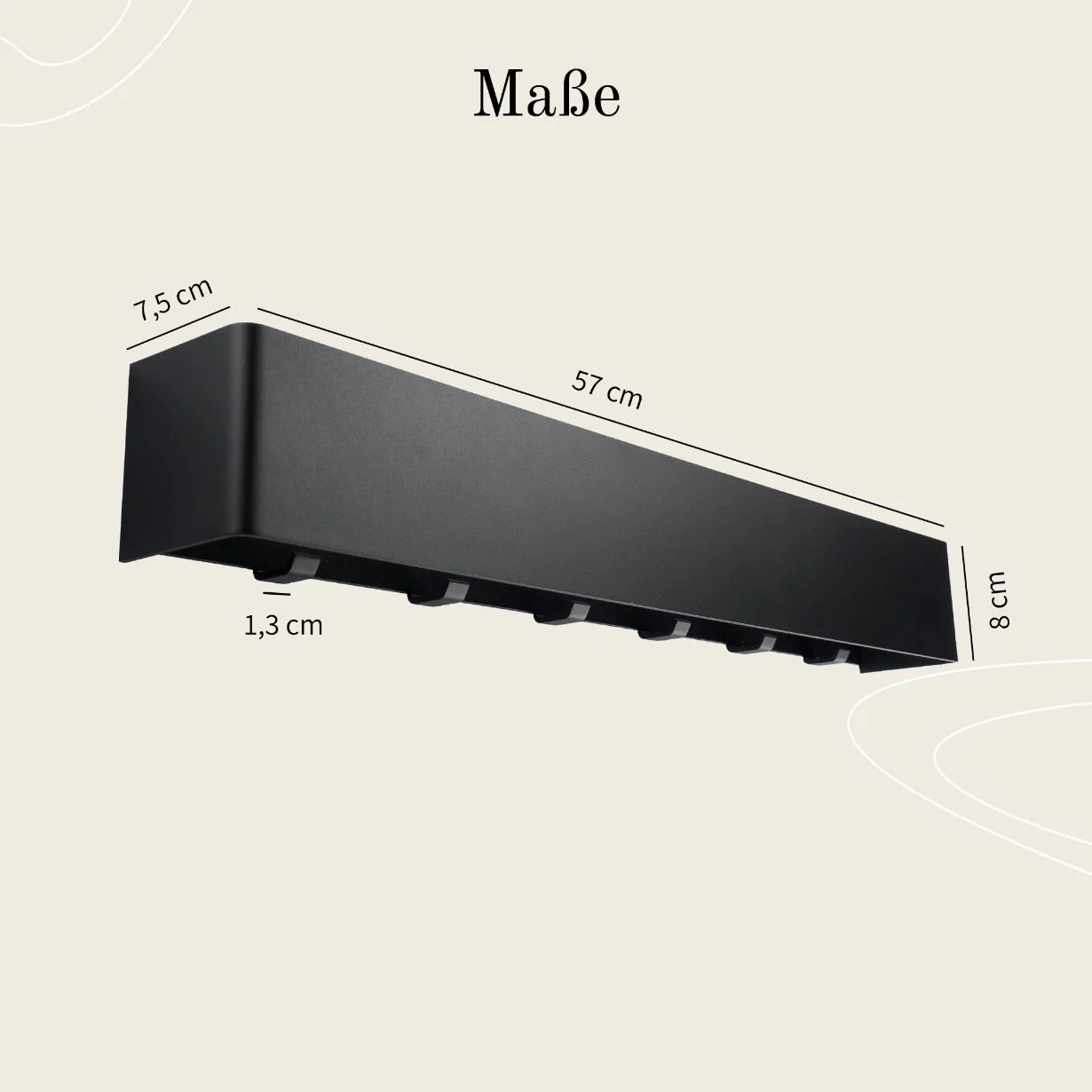 Minimalistische Wandgarderobe Schwarz - Image 13