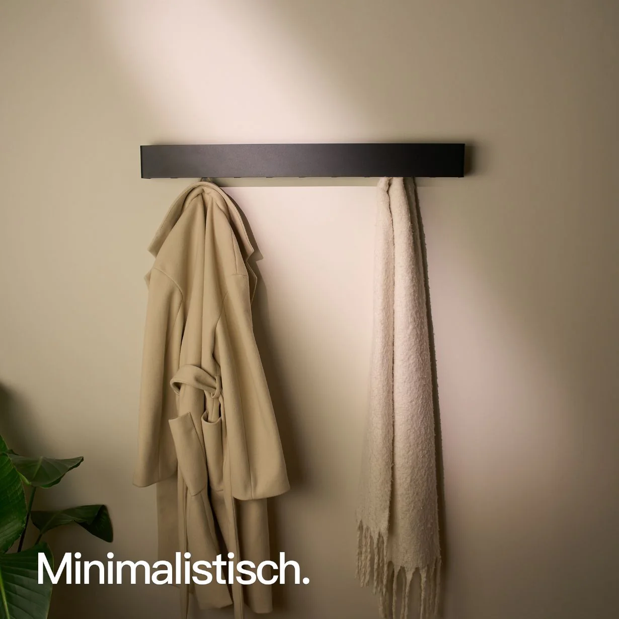 Minimalistische Wandgarderobe Schwarz - Image 4