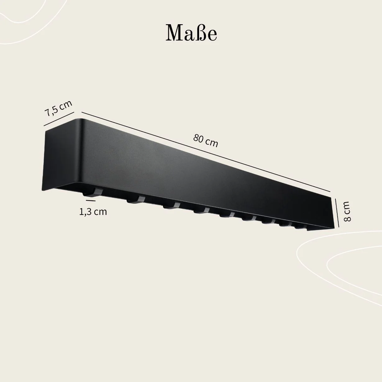 Minimalistische Wandgarderobe Schwarz - Image 6