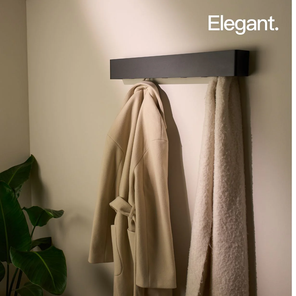 Minimalistische Wandgarderobe Schwarz - Image 9