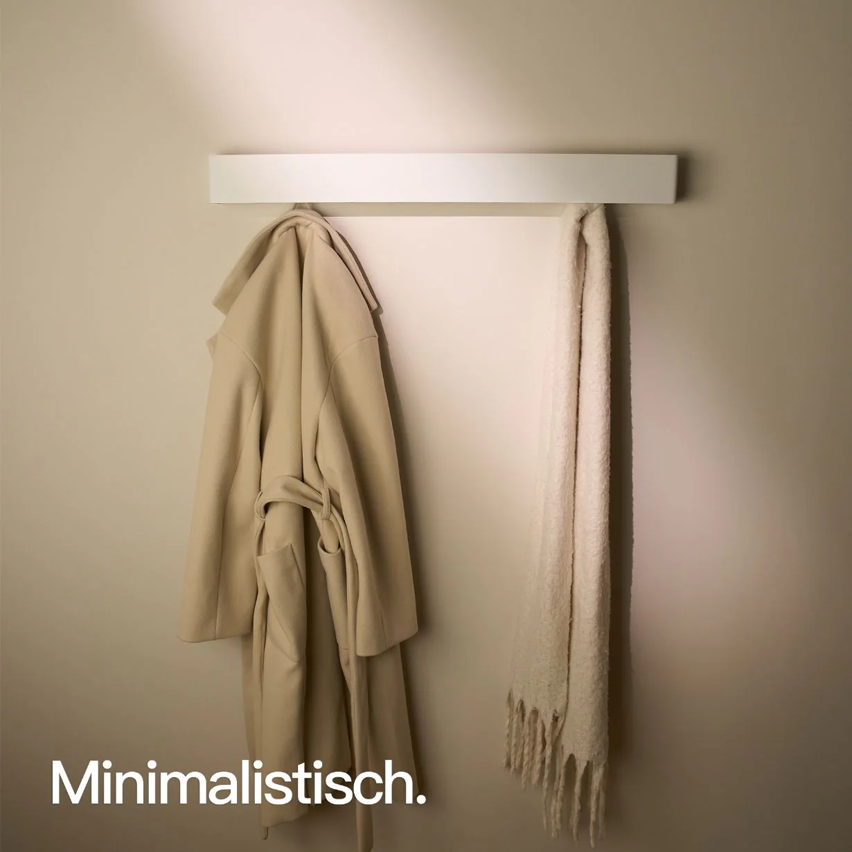 Minimalistische Wandgarderobe Weiß - Image 4