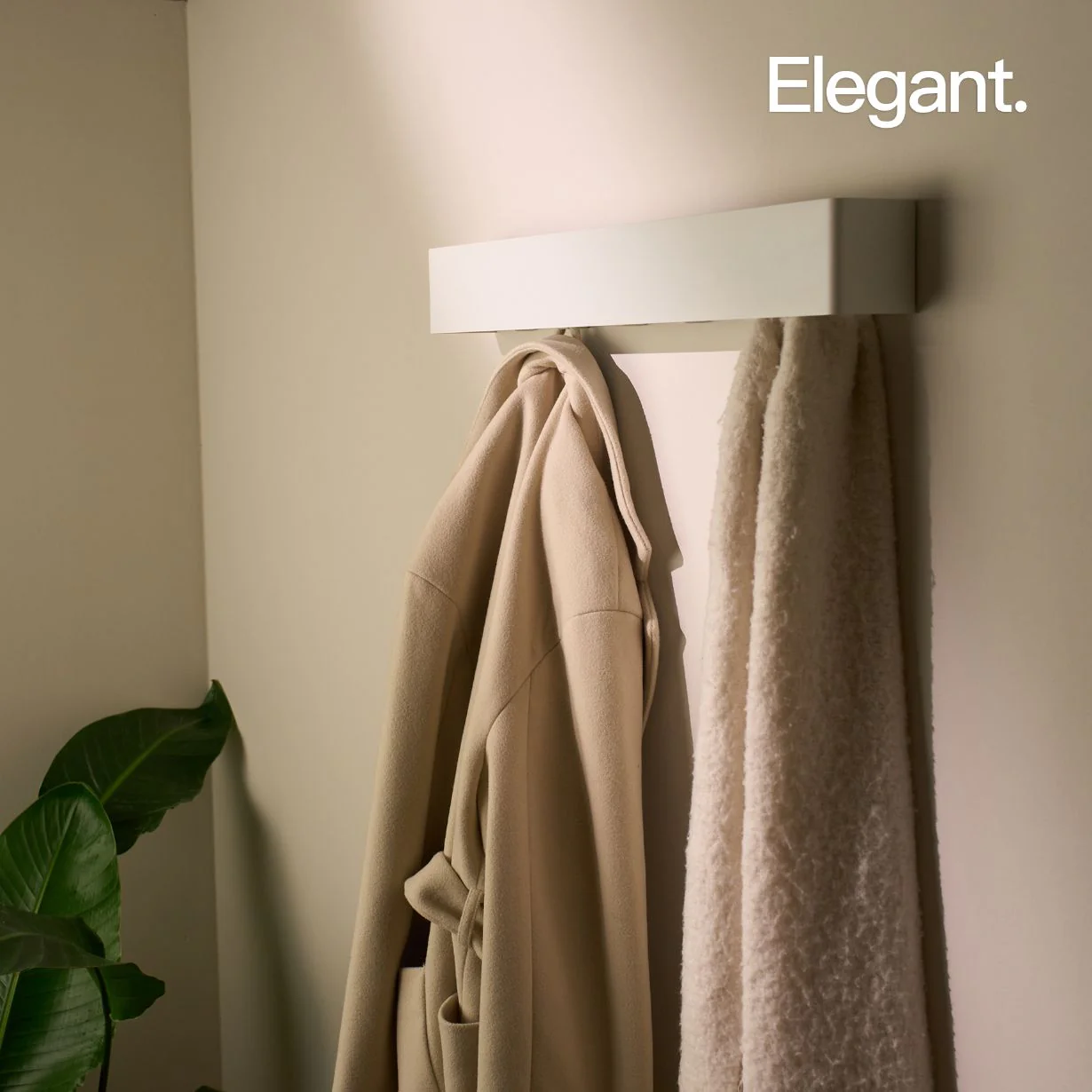 Minimalistische Wandgarderobe Weiß - Image 9