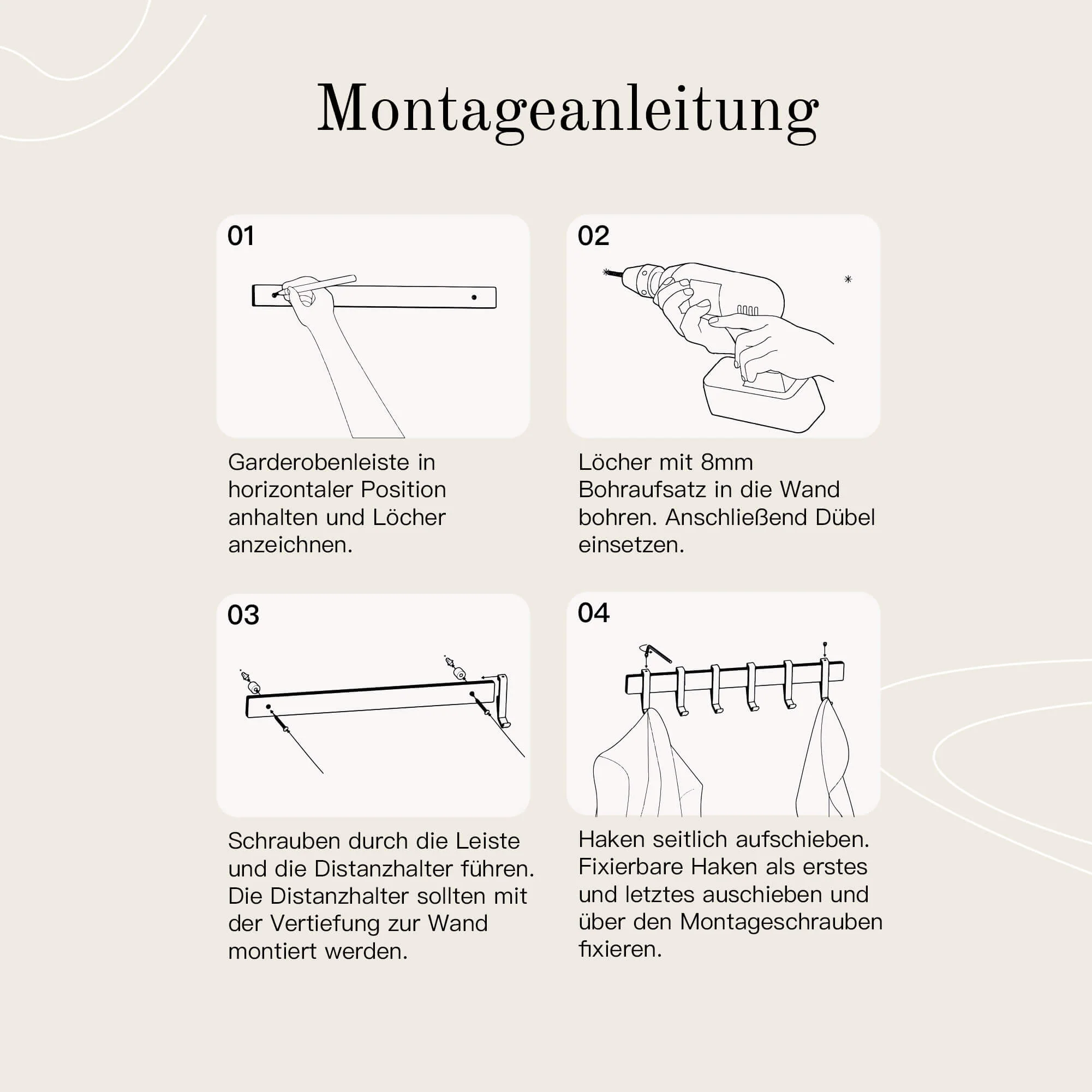 Moderne Garderobenleiste Weiß - Image 7