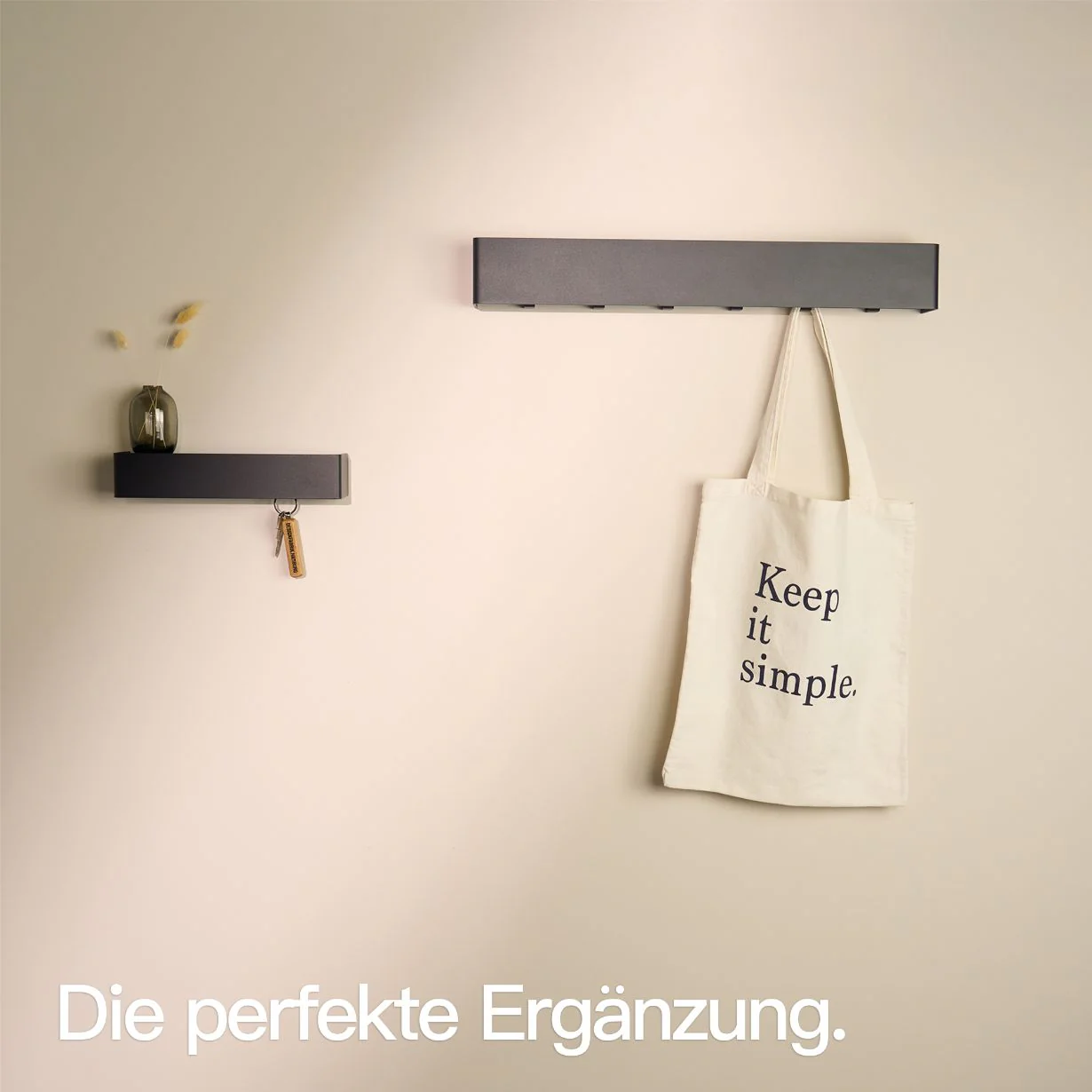 Minimalistisches Schlüsselbrett Schwarz - Image 5