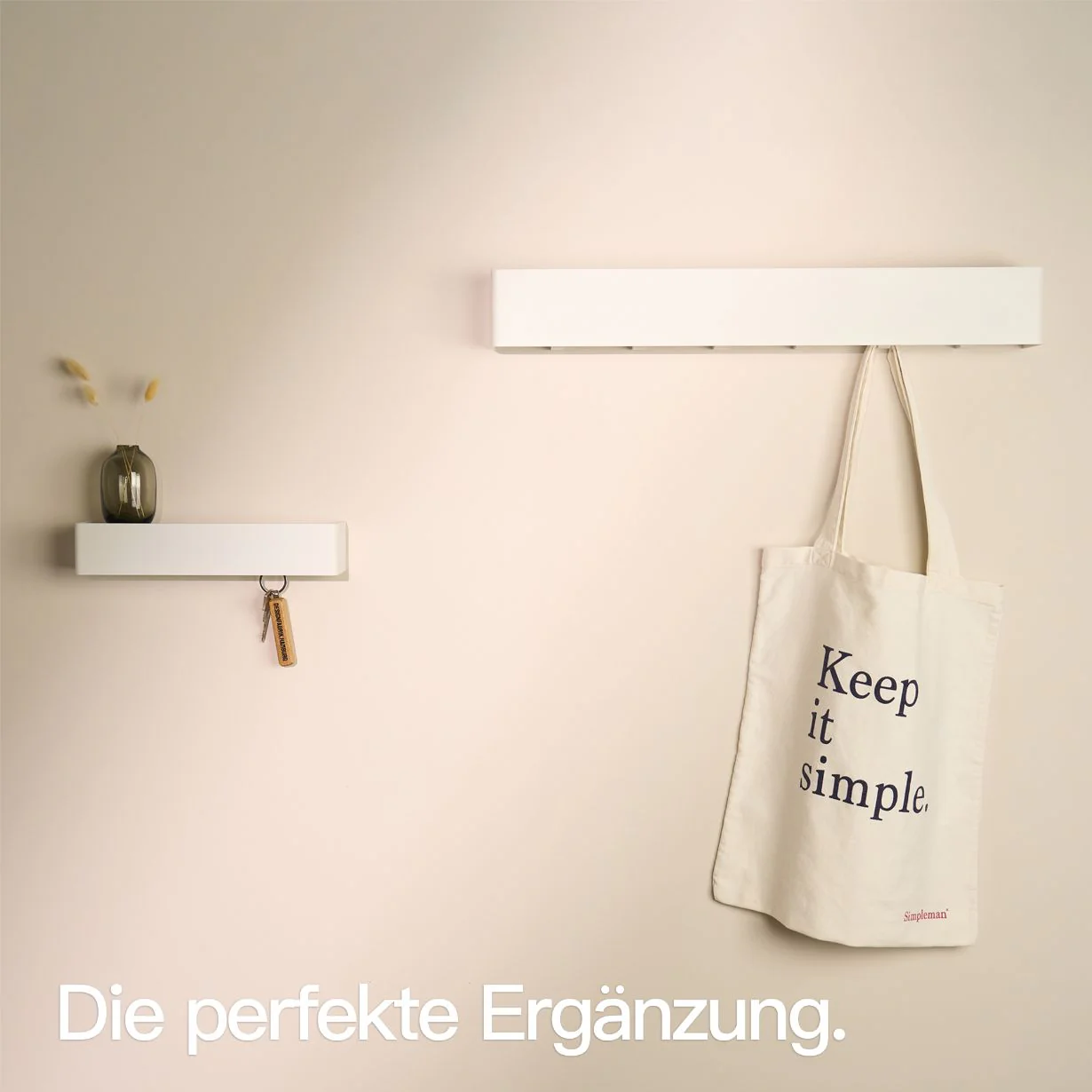 Minimalistisches Schlüsselbrett Weiß - Image 5