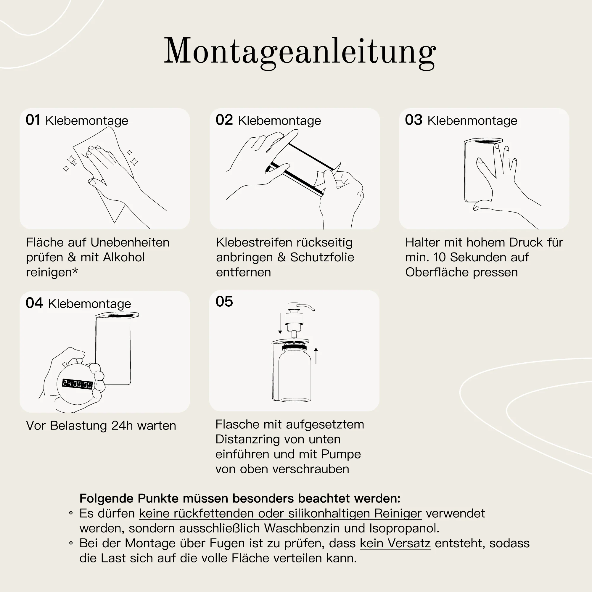 Glas Seifenspender Wandmontage ohne Bohren Schwarz - Image 27