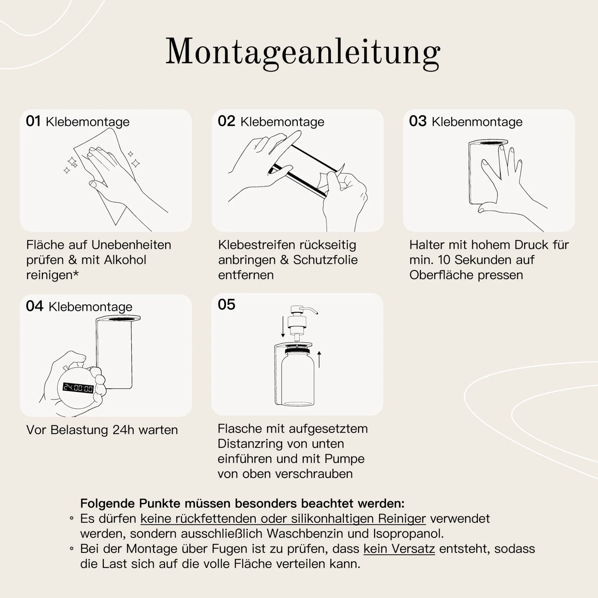 Glas Seifenspender Wandmontage ohne Bohren Silber - Image 21