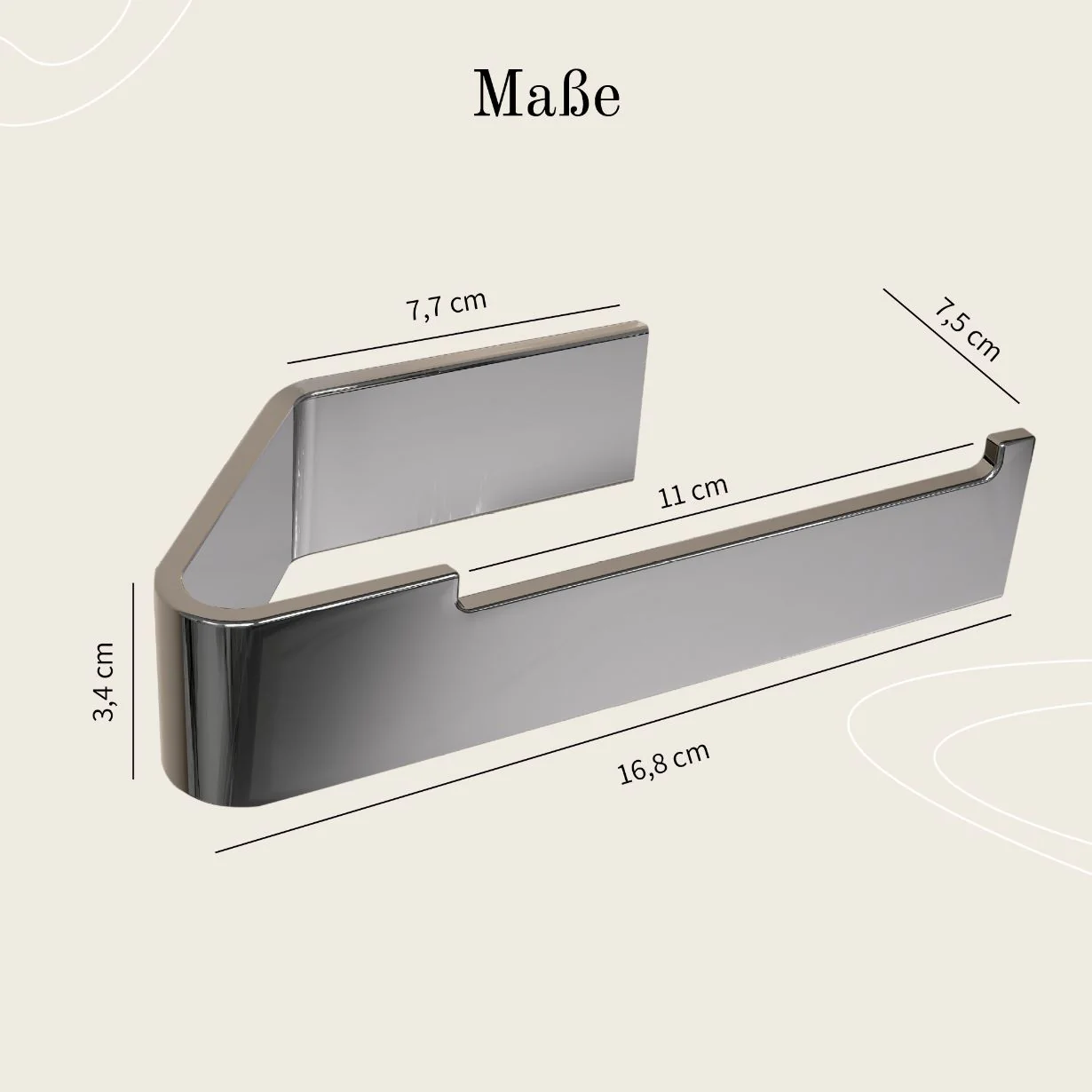Toilettenpapierhalter ohne Bohren Chrom - Image 7