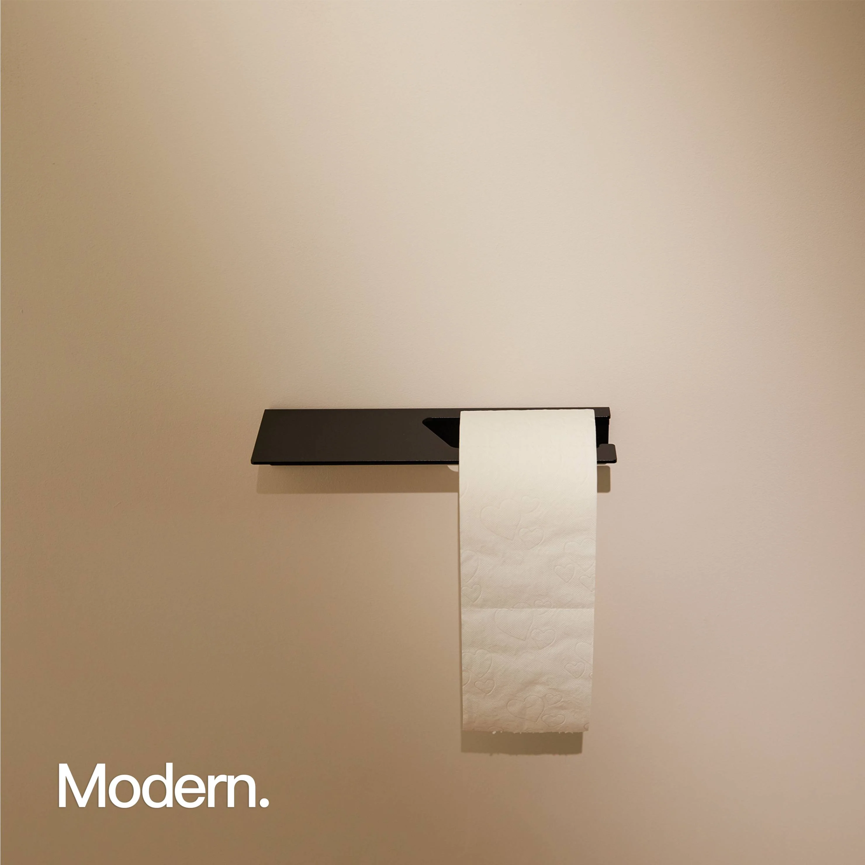 Toilettenpapierhalter ohne Bohren mit Ablage Schwarz - Image 4