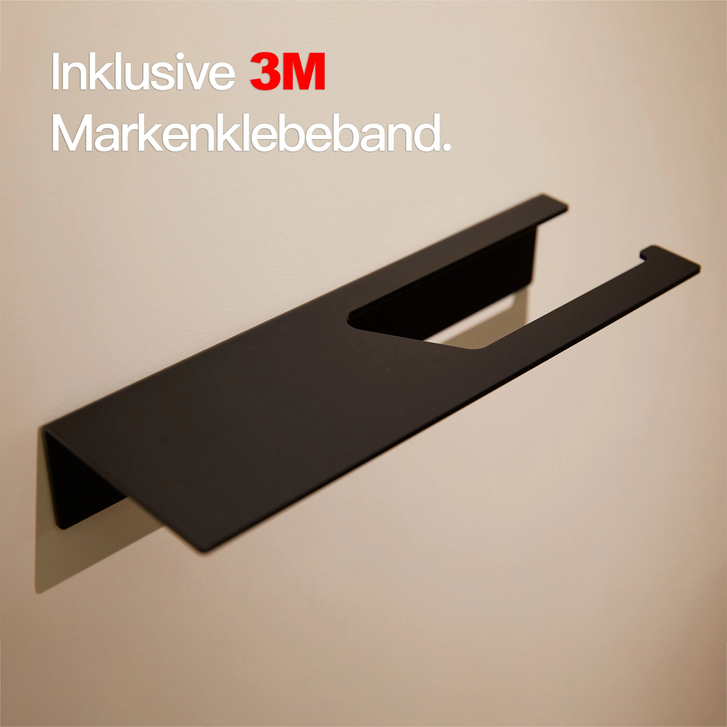 Toilettenpapierhalter ohne Bohren mit Ablage Schwarz - Image 5