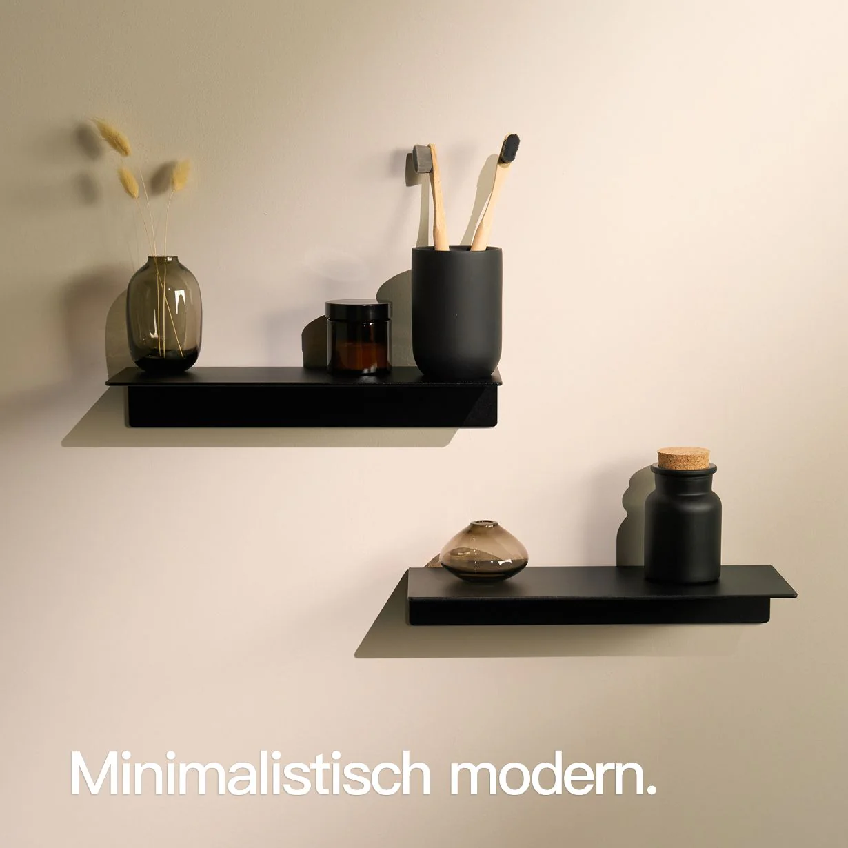 Wandregal ohne Bohren Schwarz - Image 11