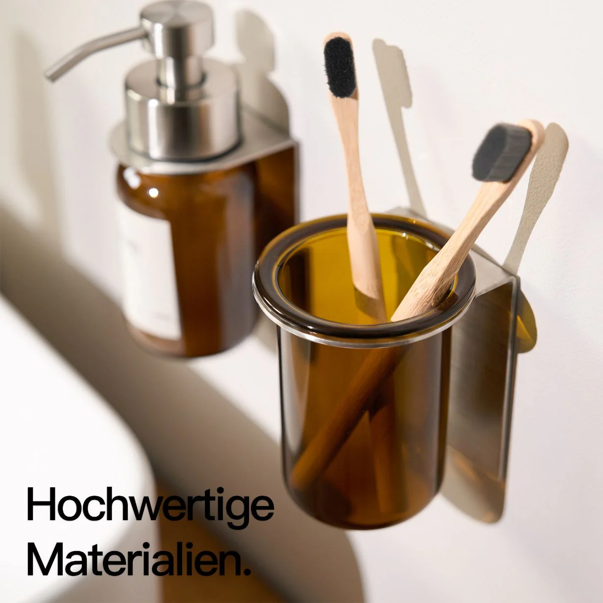Glas Zahnbürstenhalter Wandmontage ohne Bohren Silber - Image 12